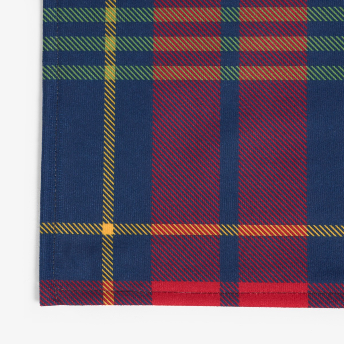 OHS Oxford Check Matte Velvet Table Placemats, Navy/Red - 4 Pack>