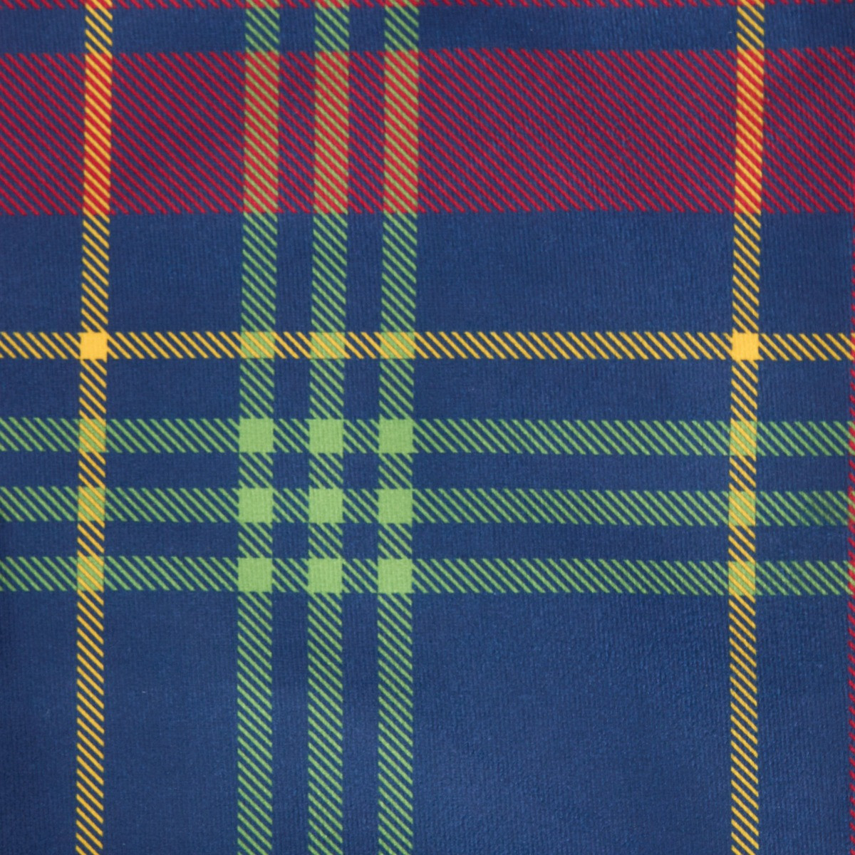OHS Oxford Check Matte Velvet Table Placemats, Navy/Red - 4 Pack>