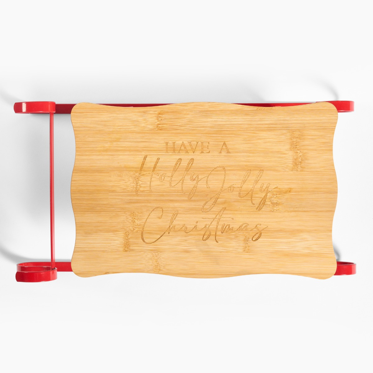 OHS Sleigh Wooden Serving Board - Natural>