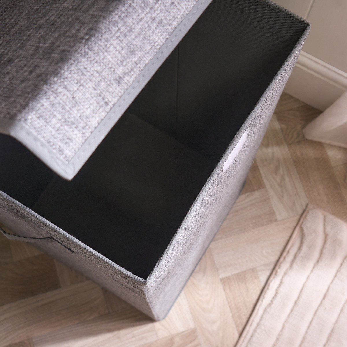 OHS Linen Look Collapsible Laundry Basket - Grey>