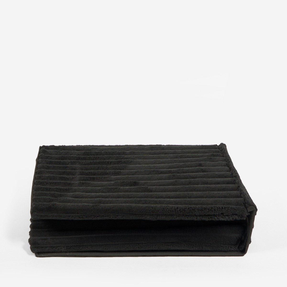 OHS Ribbed Faux Fur Foldable Laundry Basket - Black>