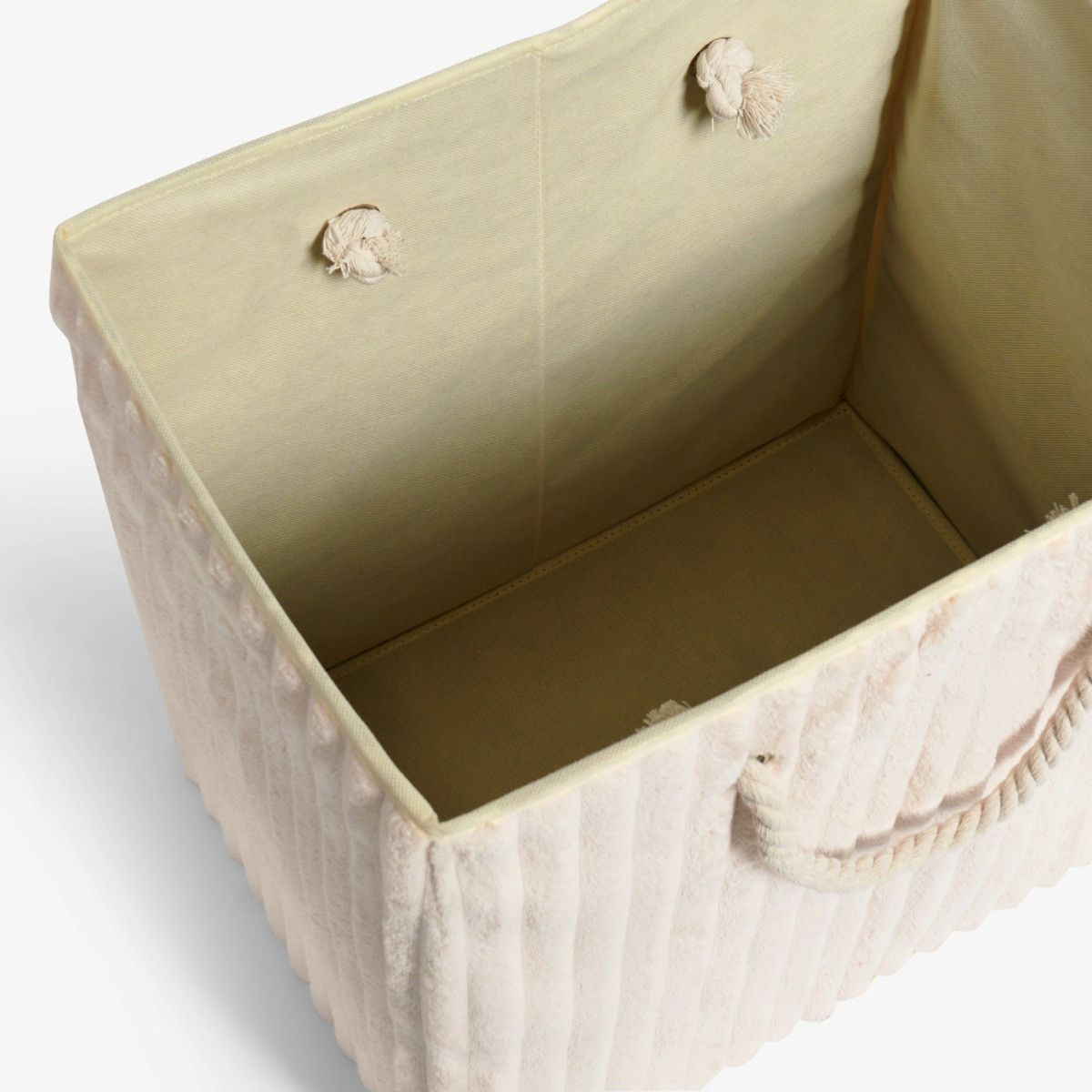OHS Ribbed Faux Fur Foldable Laundry Basket - Cream>