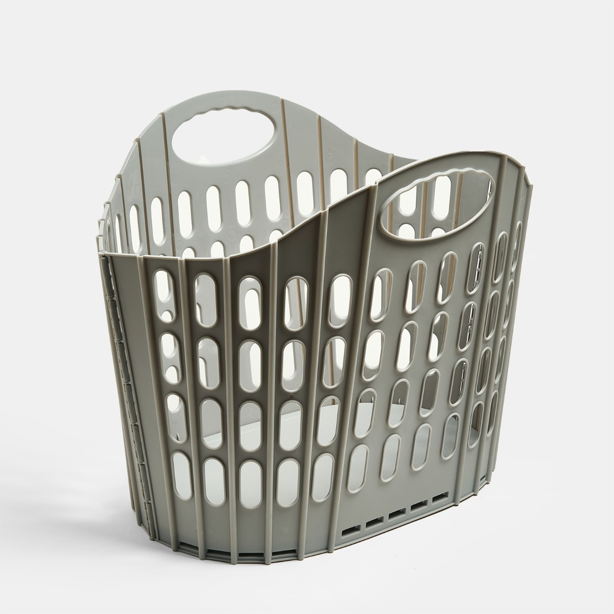 OHS Plastic Foldable Flat Laundry Basket - Grey>