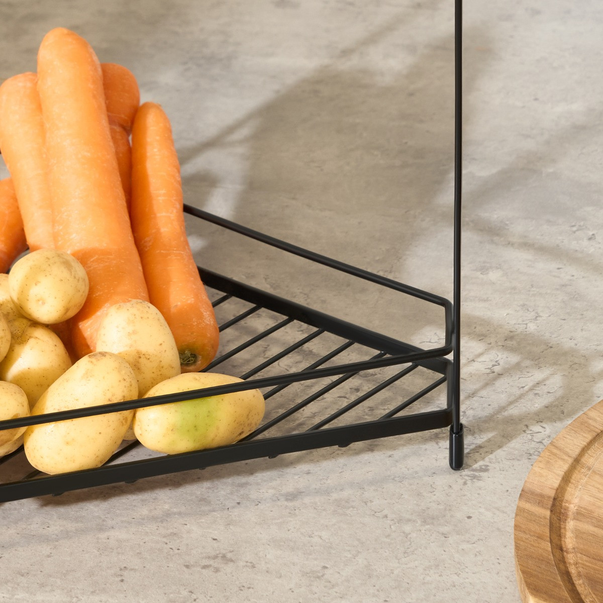 OHS 2-Tier Corner Storage Rack - Black >