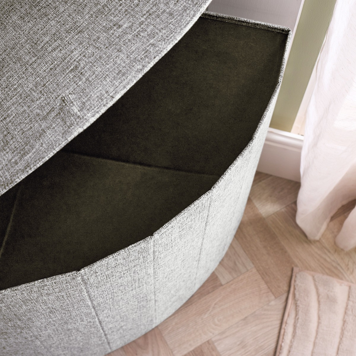 OHS Foldable Corner Laundry Basket - Grey>