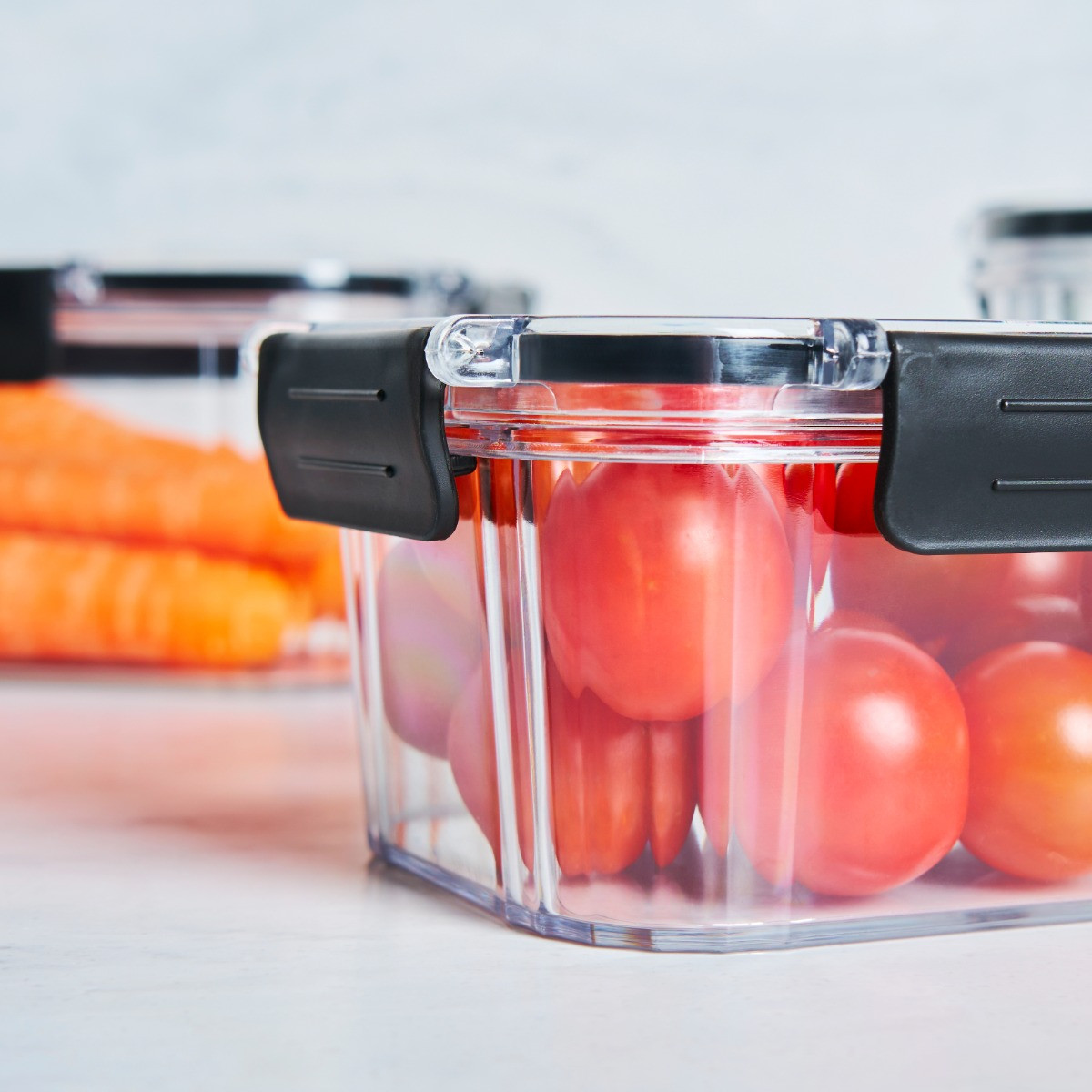 OHS Clip Lock Plastic Storage Container Set, Clear - 3 Pack>