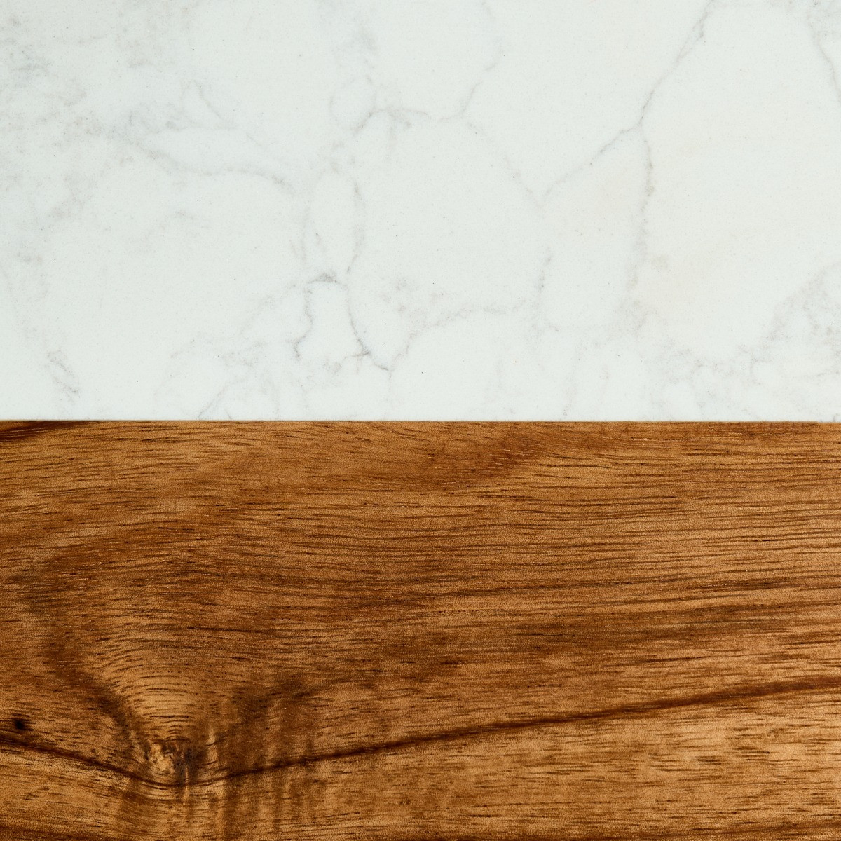 OHS Marble & Acacia Circular Cheeseboard - White/Natural>