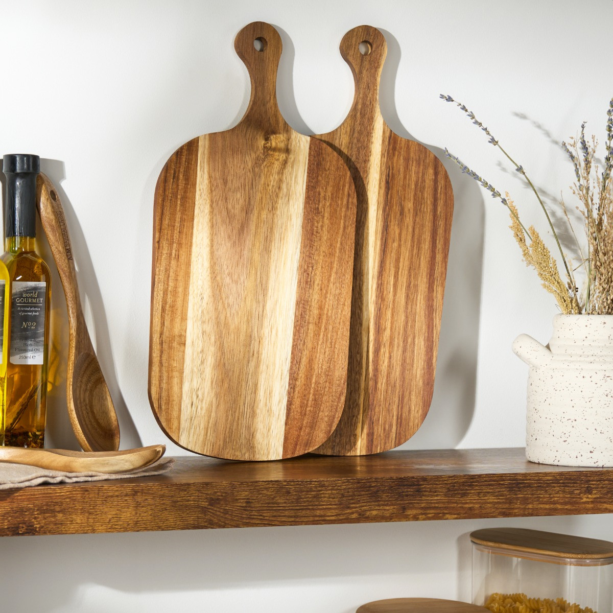 OHS 2 Pack Acacia Wooden Cutting Board - Natural>