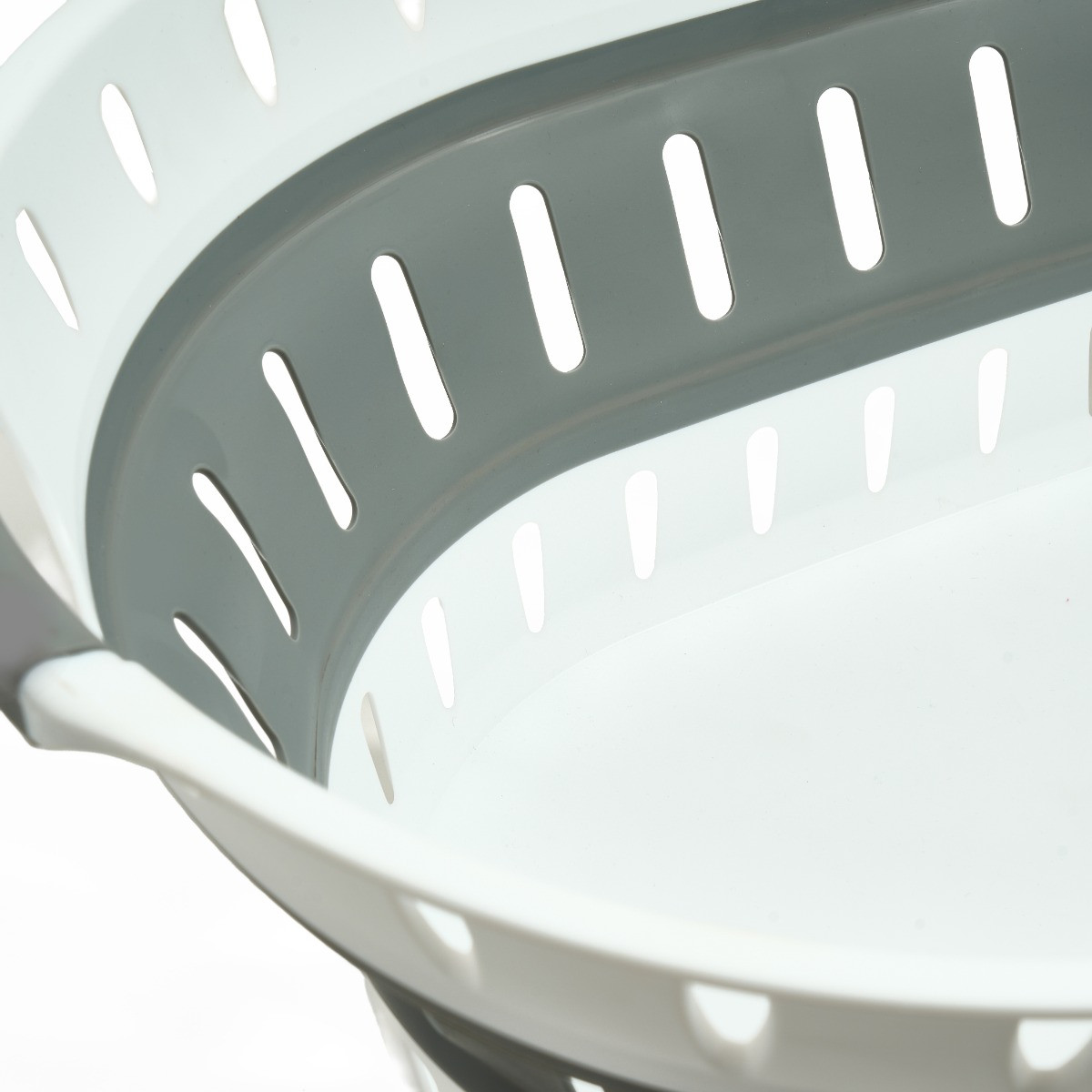 OHS Collapsible Laundry Basket - White/Grey>