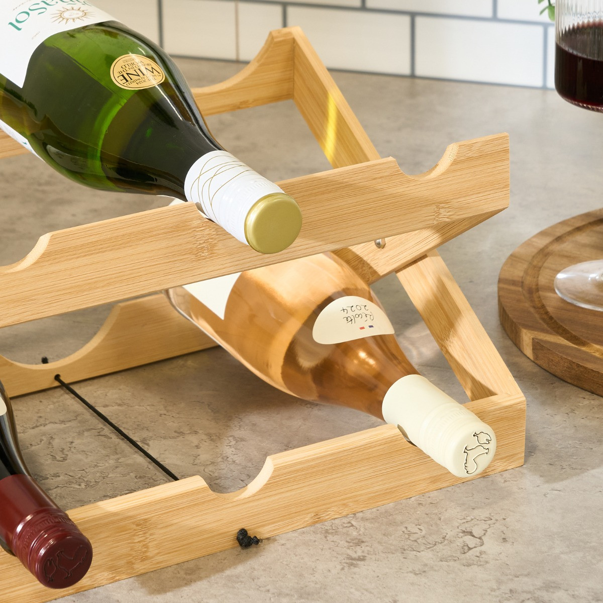 OHS Bamboo Wine Rack - Natural>