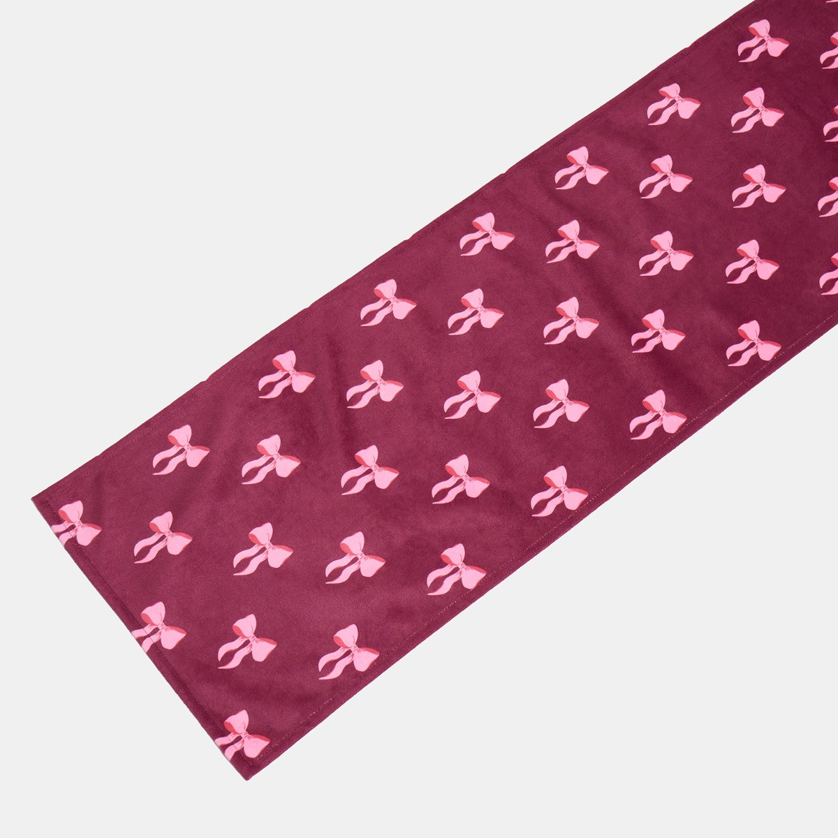 OHS Bow Print Table Runner - Burgundy>