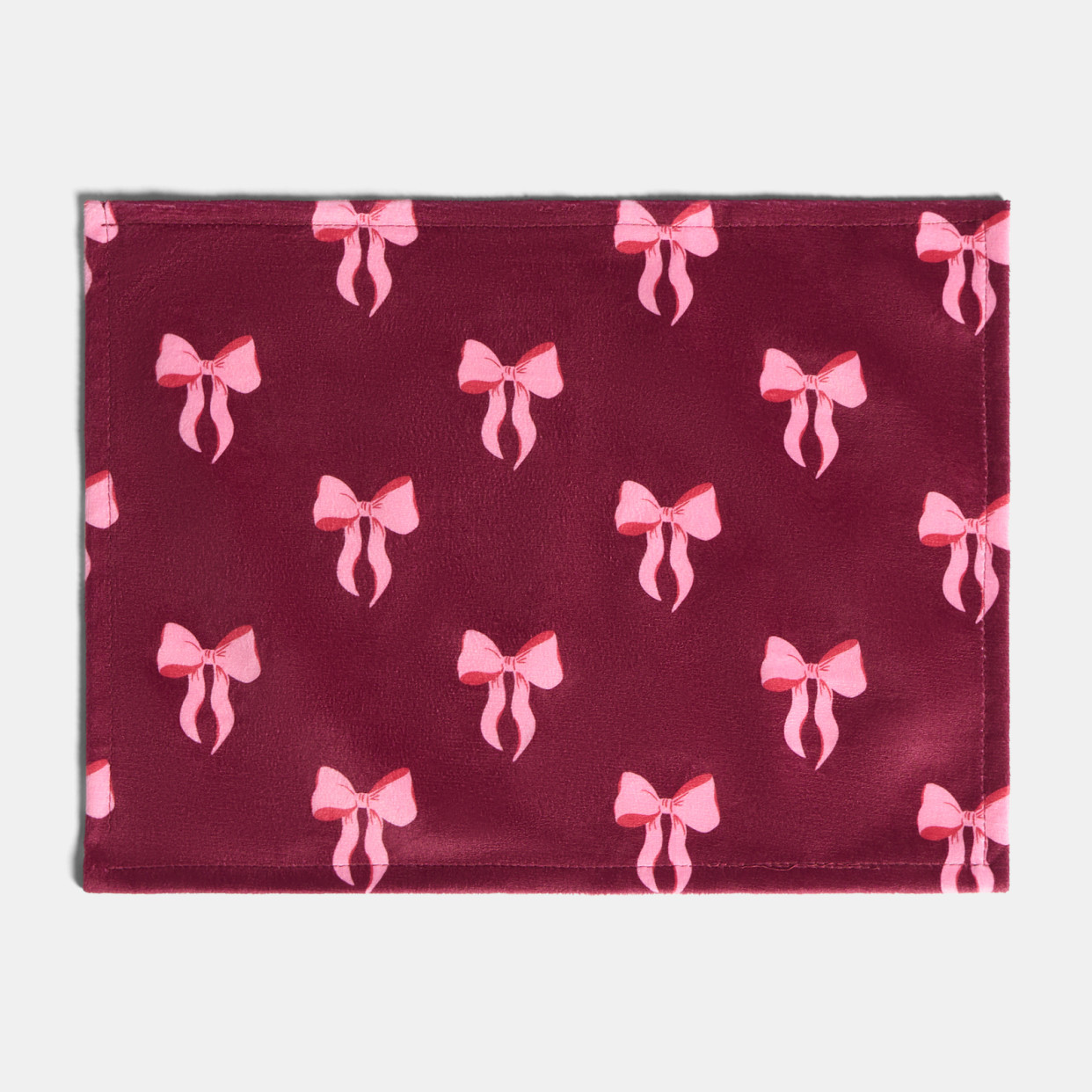 OHS Bow Print Placemats, Burgundy - 4 Pack>