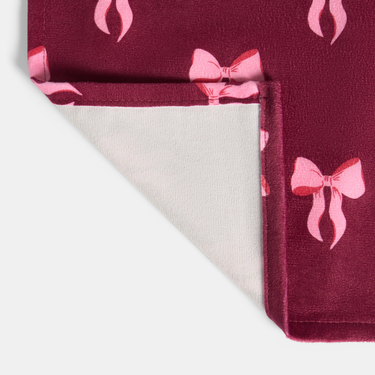 OHS Bow Print Placemats, Burgundy - 4 Pack>