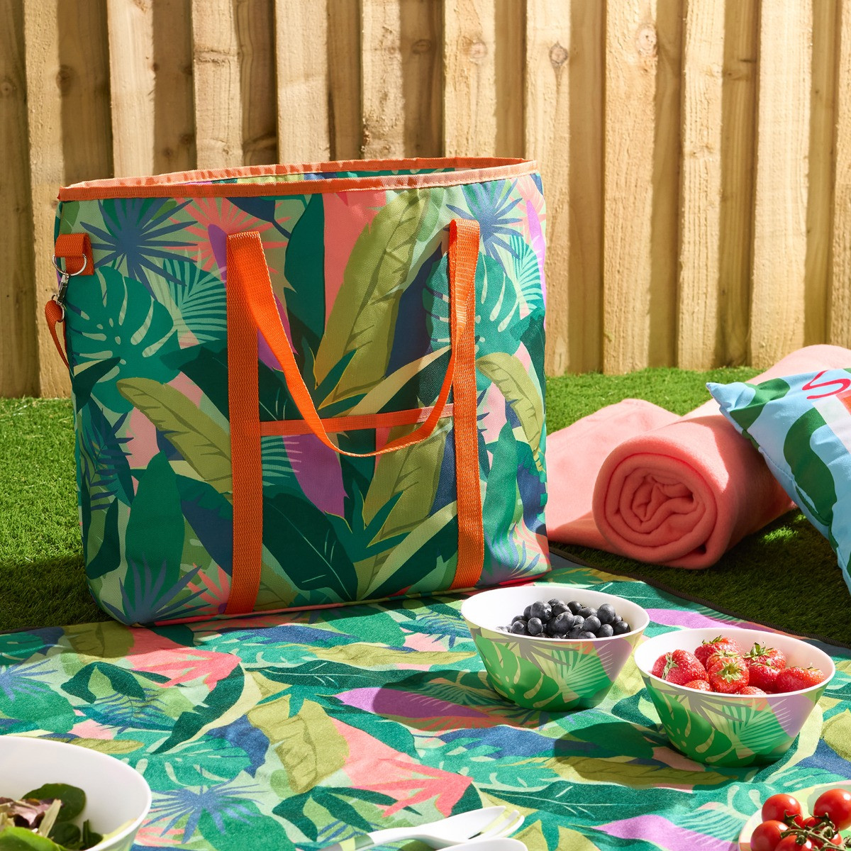 OHS Palm Print Picnic Bag - Green>