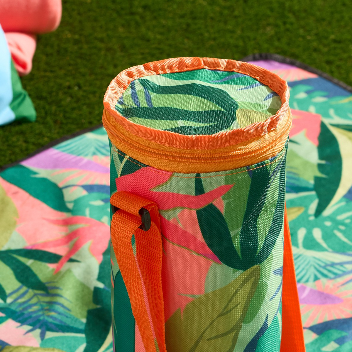 OHS Palm Print Wine Bottle Cooler - Green>