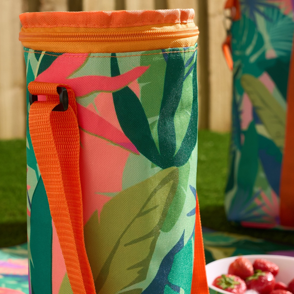 OHS Palm Print Wine Bottle Cooler - Green>