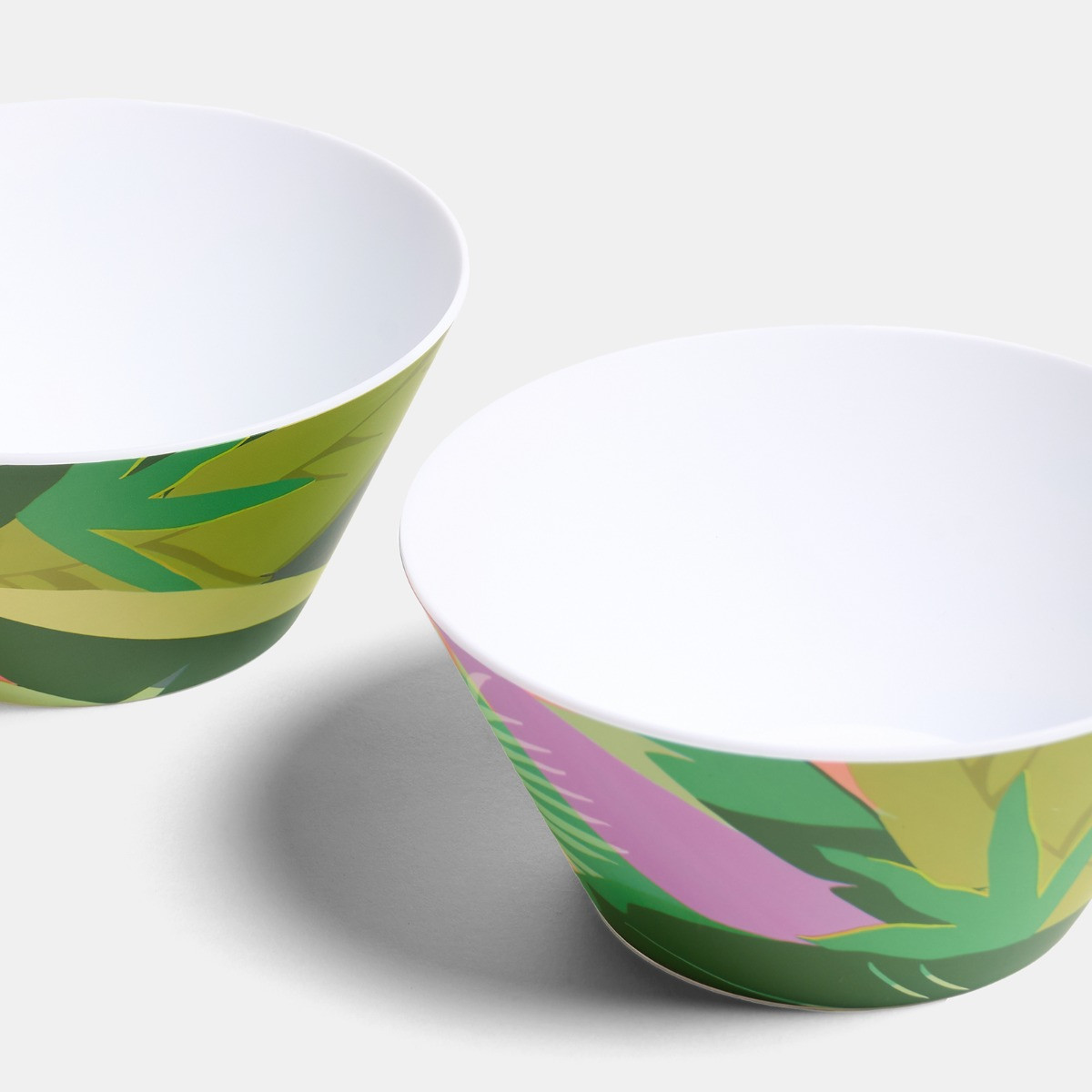 OHS Palm Print Picnic Bowls, Green - 4 Pack>