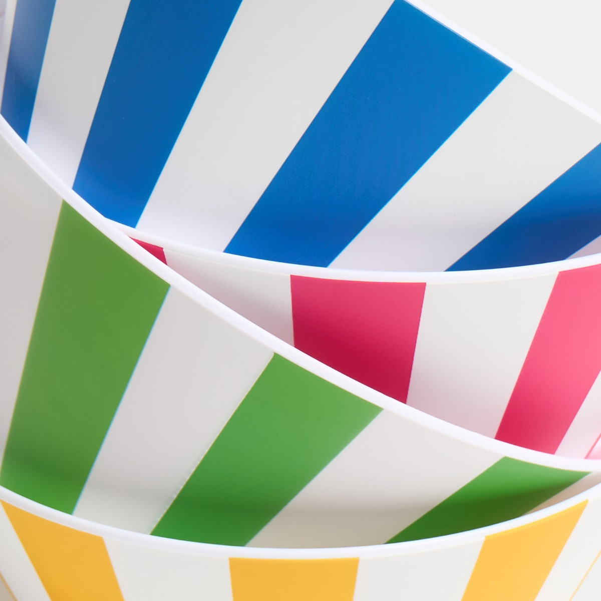 OHS Stripe Print Picnic Bowls, Pink - 4 Pack>