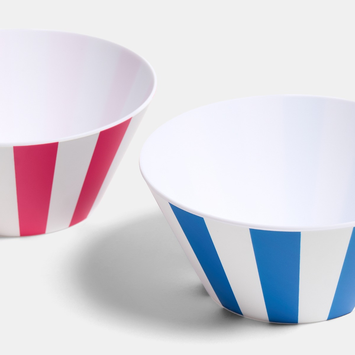 OHS Stripe Print Picnic Bowls, Pink - 4 Pack>