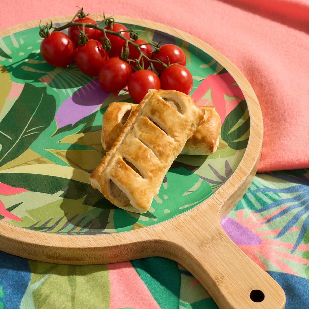 OHS Palm Print Bamboo Picnic Serving Board - Green>