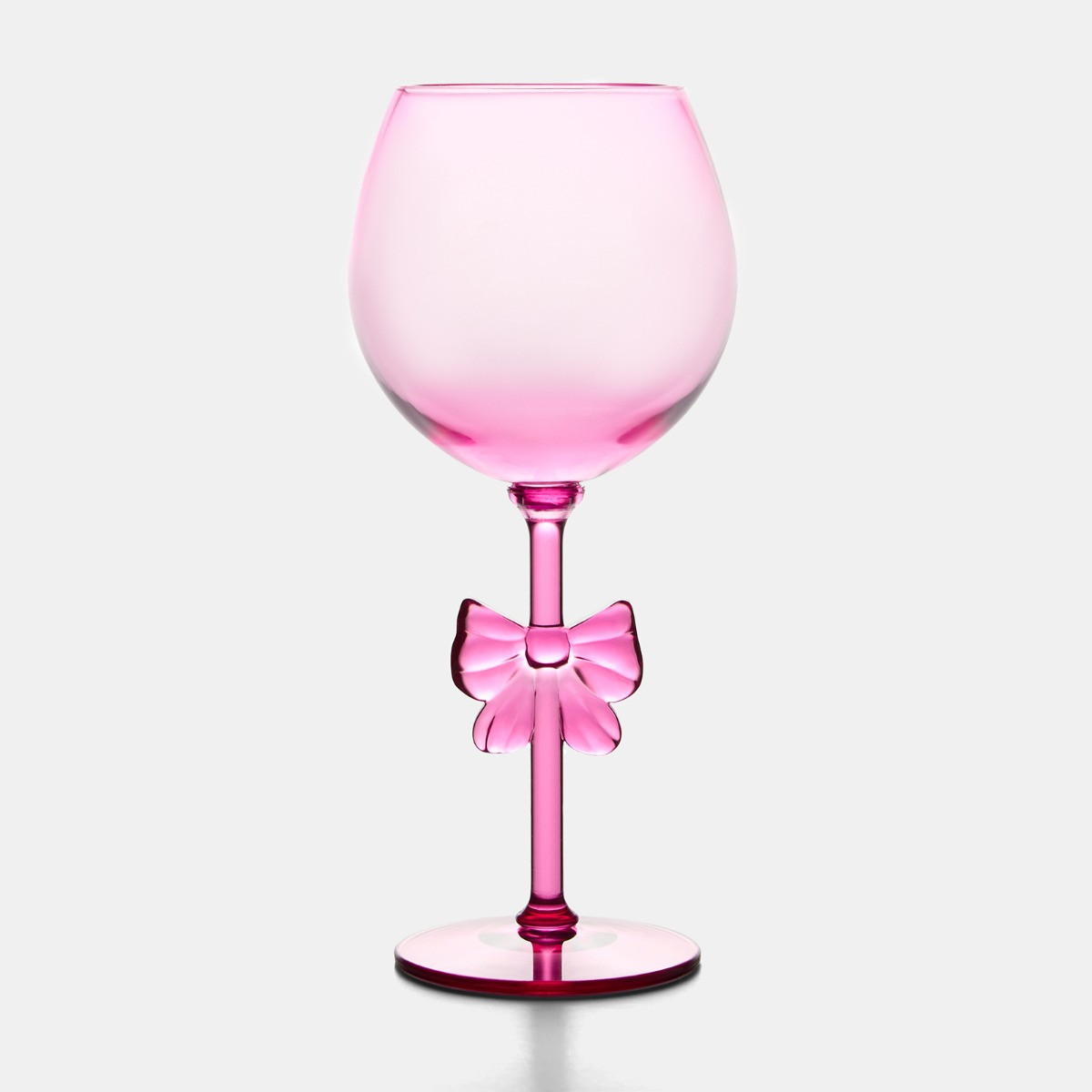 OHS Plastic Bow Wine Glasses, Pink - 2 Pack>