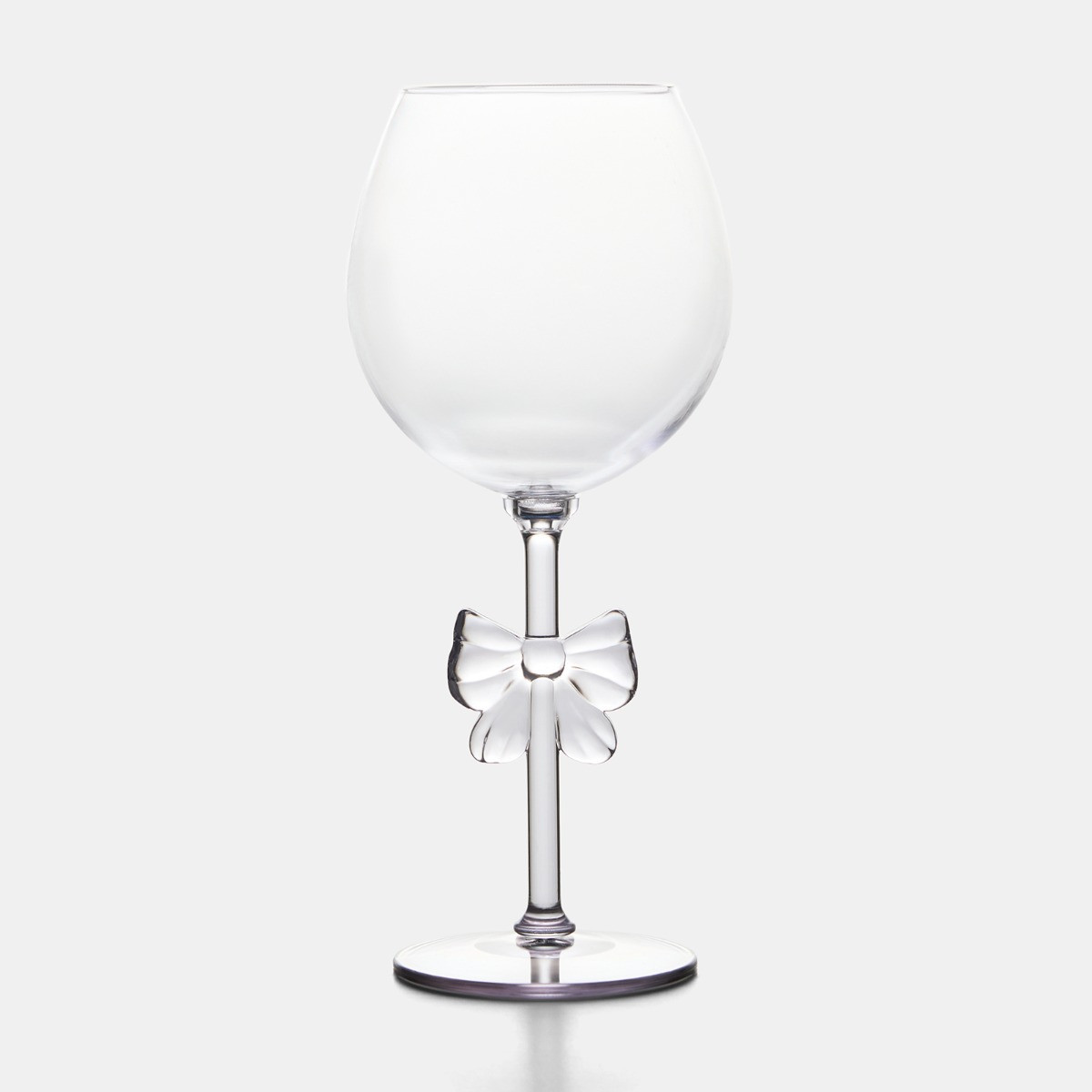 OHS Plastic Bow Wine Glasses, Clear - 2 Pack>