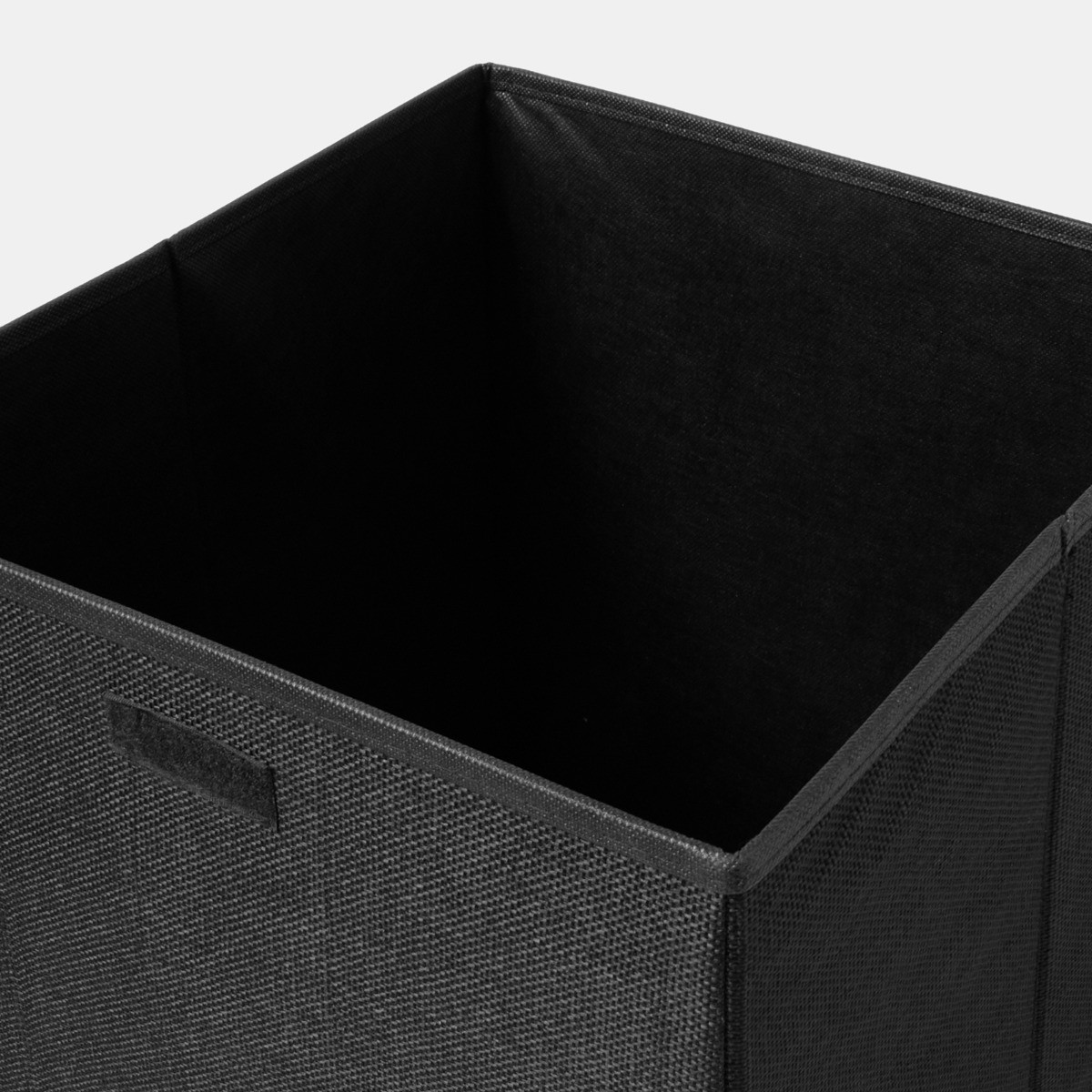 OHS Faux Linen Look Collapsible Laundry Hamper - Black>