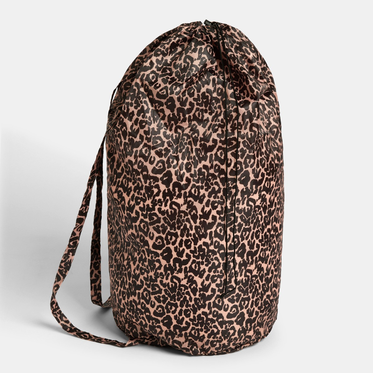 OHS Leopard Print Backpack Laundry Bag - Natural>