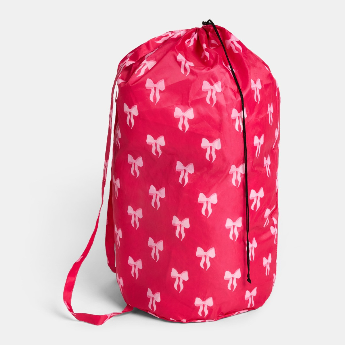 OHS Bow Print Backpack Laundry Bag - Hot Pink>