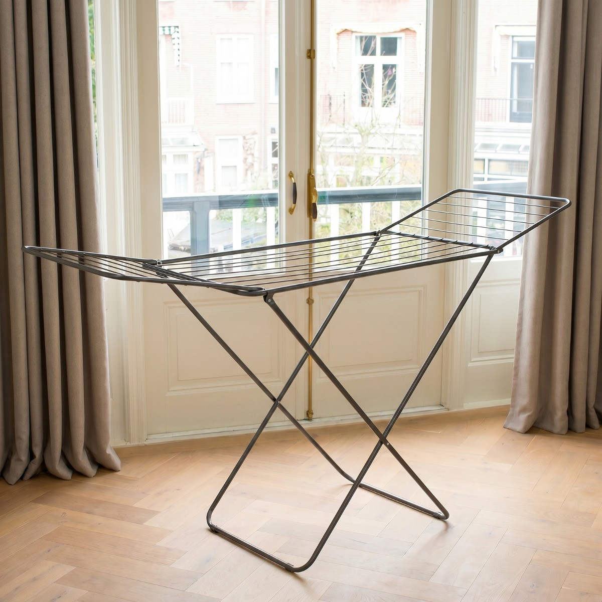 OHS 18m Steel Drying Rack - Black>
