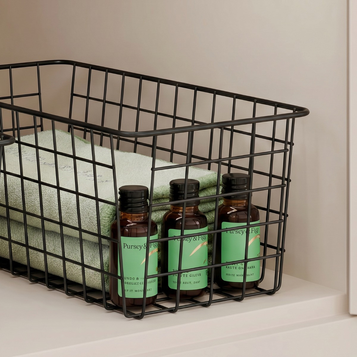 OHS Multipurpose Metal Wire Under Sink Basket, Black - 2 Pack>