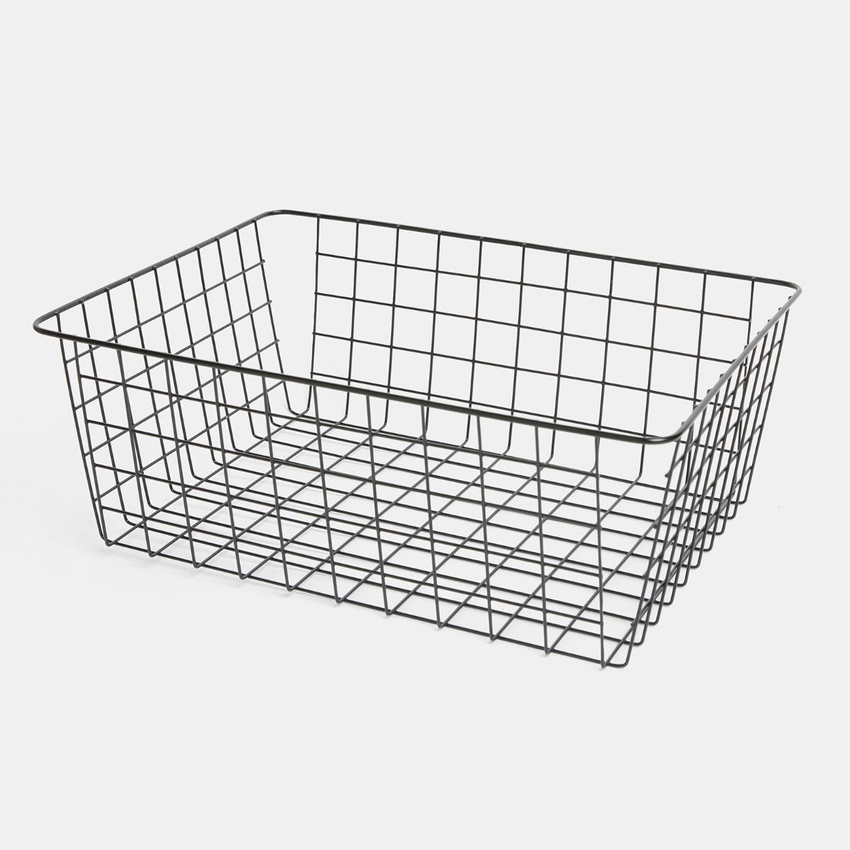 OHS Large Multipurpose Metal Wire Storage Basket - Black>