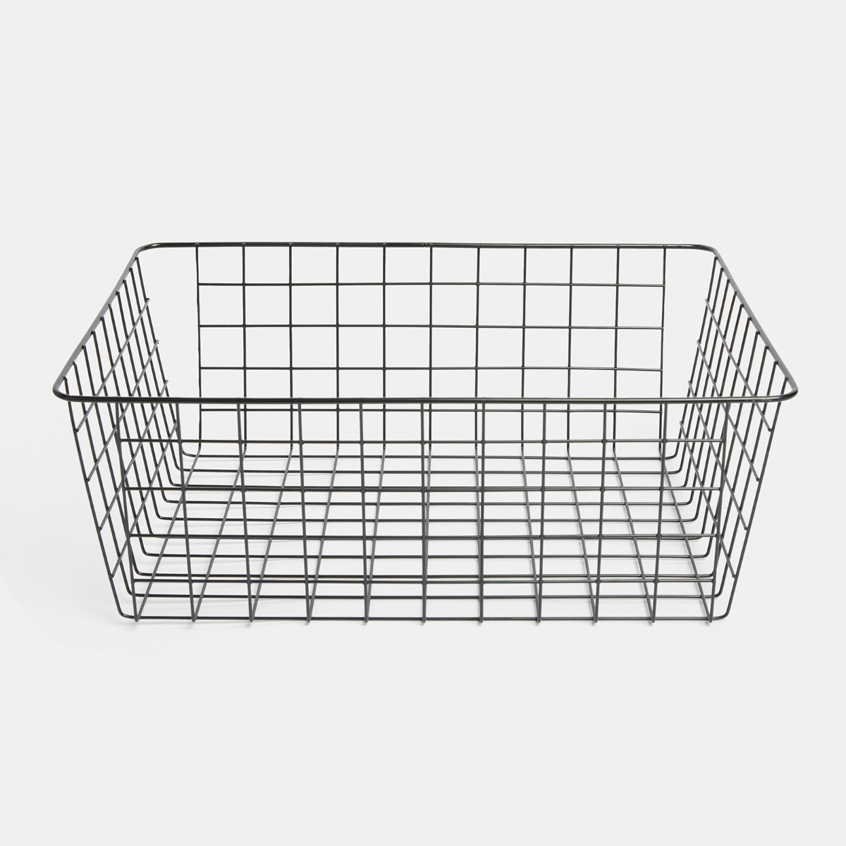 OHS Large Multipurpose Metal Wire Storage Basket - Black>
