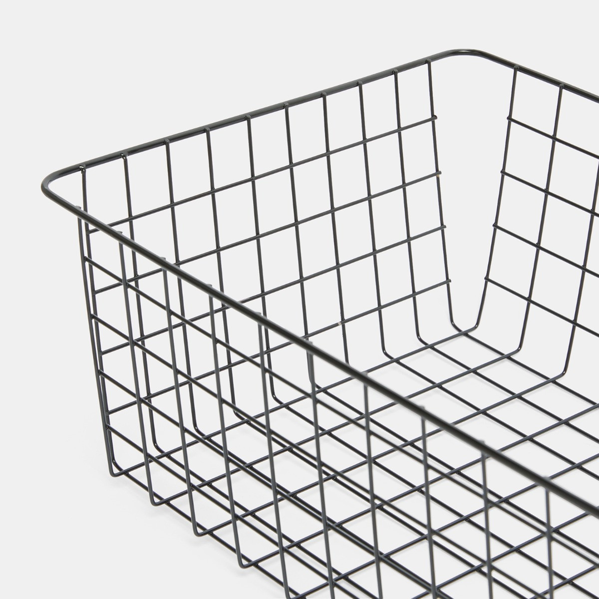 OHS Large Multipurpose Metal Wire Storage Basket - Black>