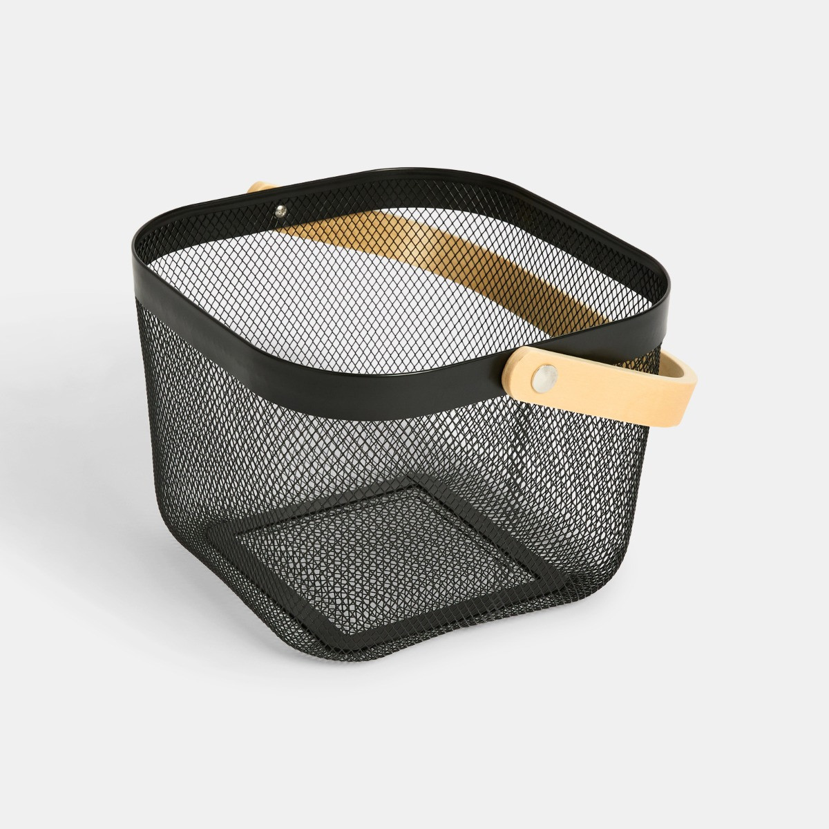 OHS Mesh Wire Metal Storage Basket - Black>