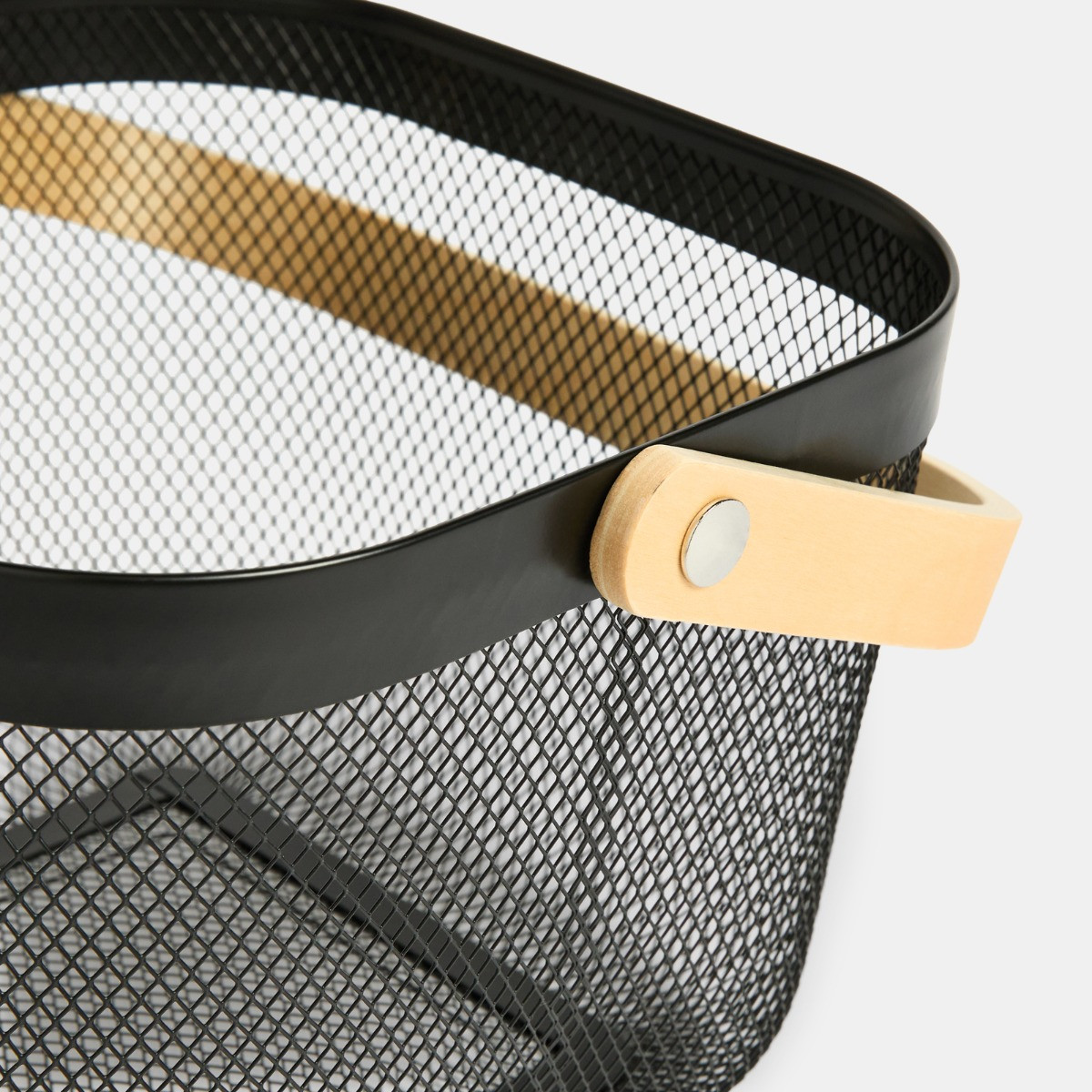 OHS Mesh Wire Metal Storage Basket - Black>