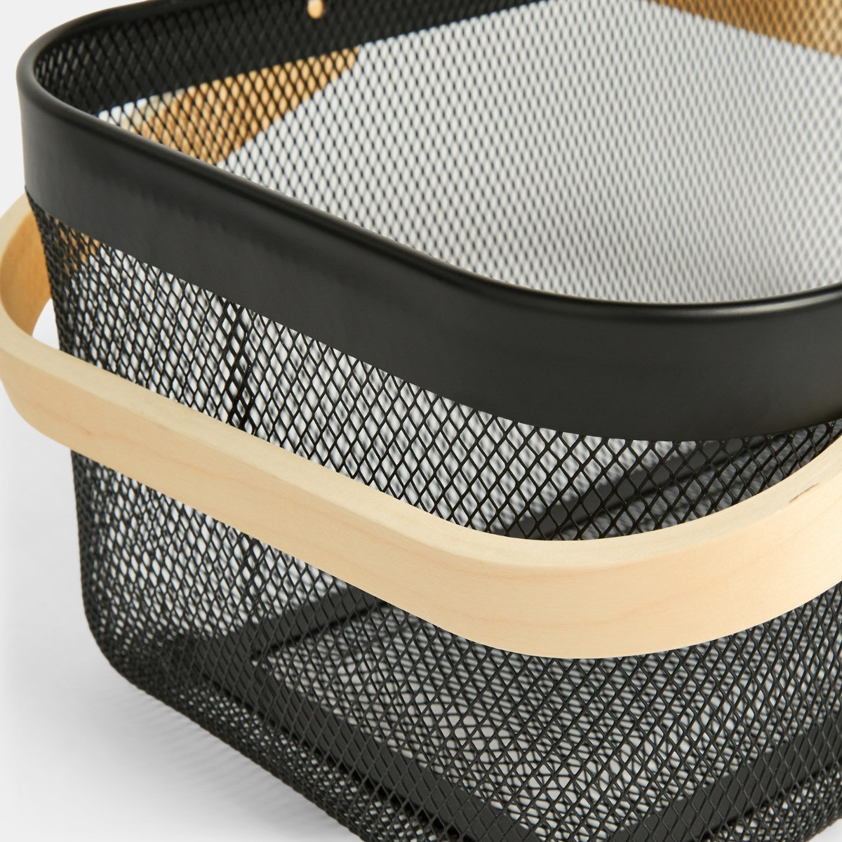 OHS Double Mesh Wire Metal Storage Basket - Black>