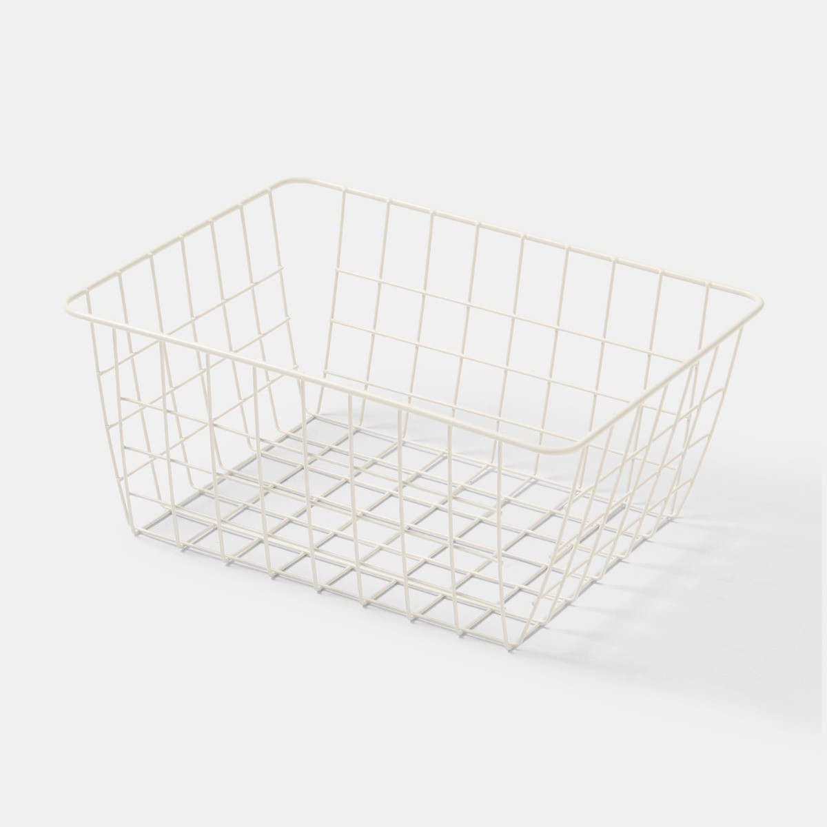 OHS Multipurpose Metal Wire Storage Basket, Cream - 2 Pack>