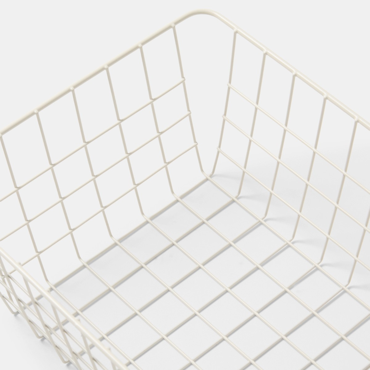 OHS Multipurpose Metal Wire Storage Basket, Cream - 2 Pack>