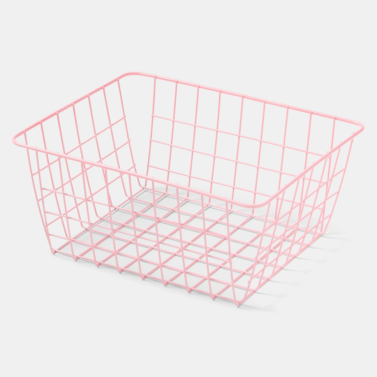 OHS Multipurpose Metal Wire Storage Basket, Pink - 2 Pack>