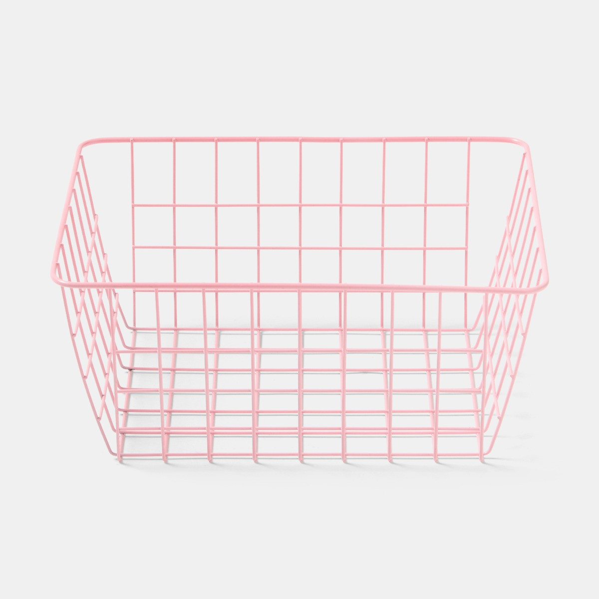 OHS Multipurpose Metal Wire Storage Basket, Pink - 2 Pack>