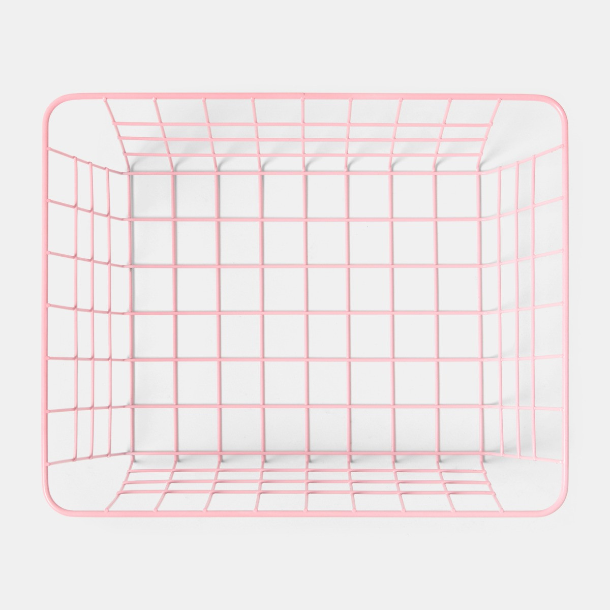 OHS Multipurpose Metal Wire Storage Basket, Pink - 2 Pack>
