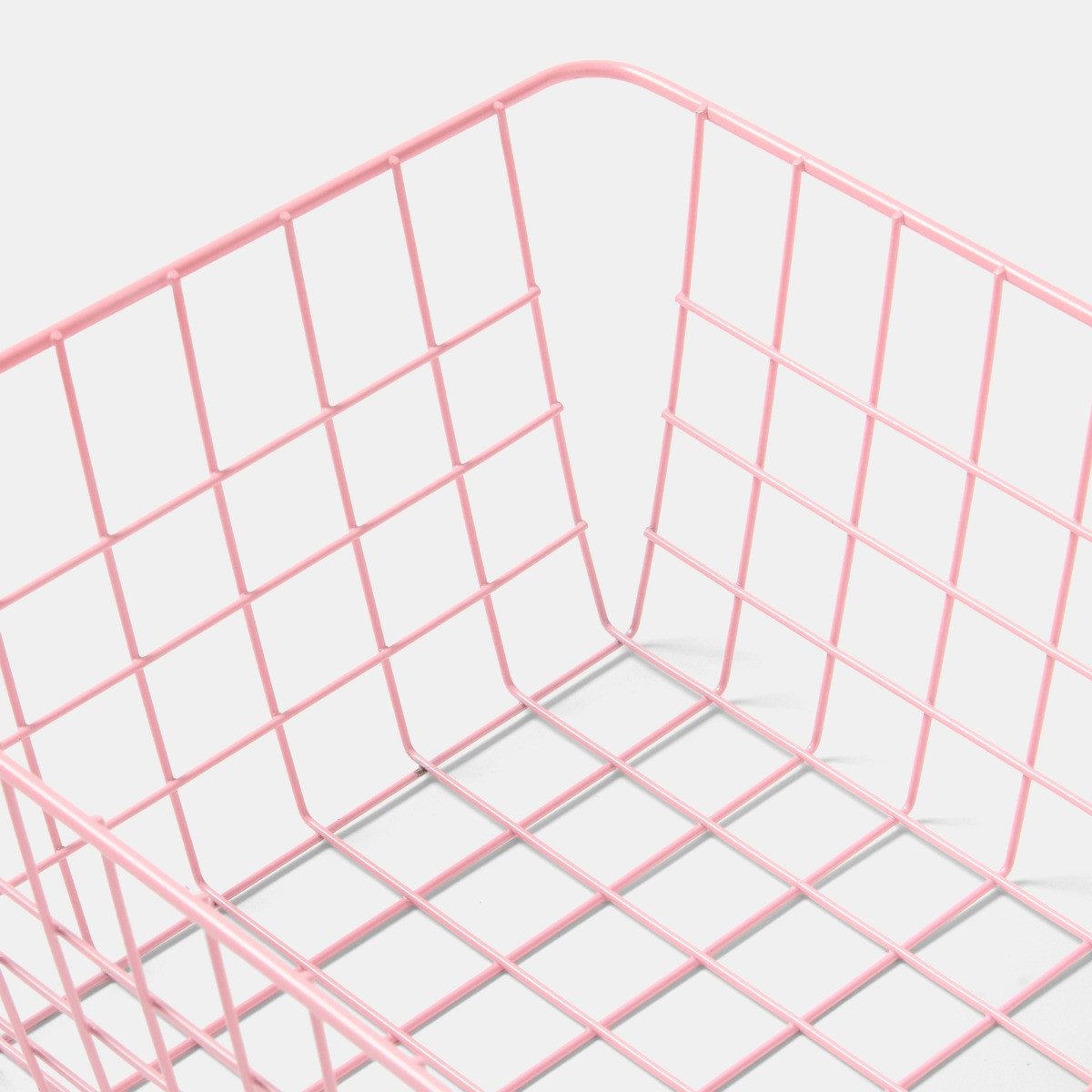 OHS Multipurpose Metal Wire Storage Basket, Pink - 2 Pack>