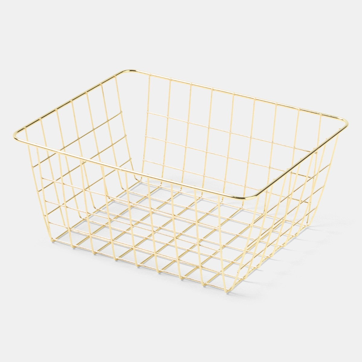 OHS Multipurpose Metal Wire Storage Basket, Gold - 2 Pack>