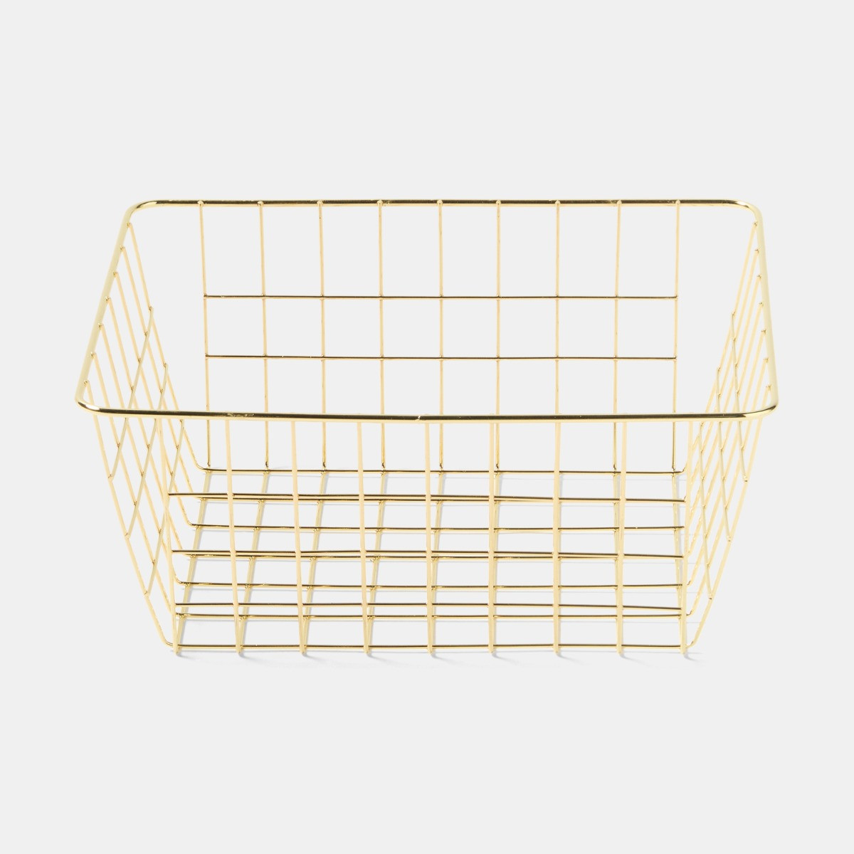 OHS Multipurpose Metal Wire Storage Basket, Gold - 2 Pack>