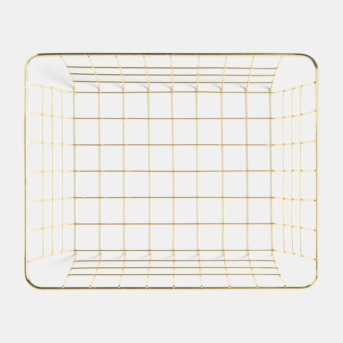 OHS Multipurpose Metal Wire Storage Basket, Gold - 2 Pack>