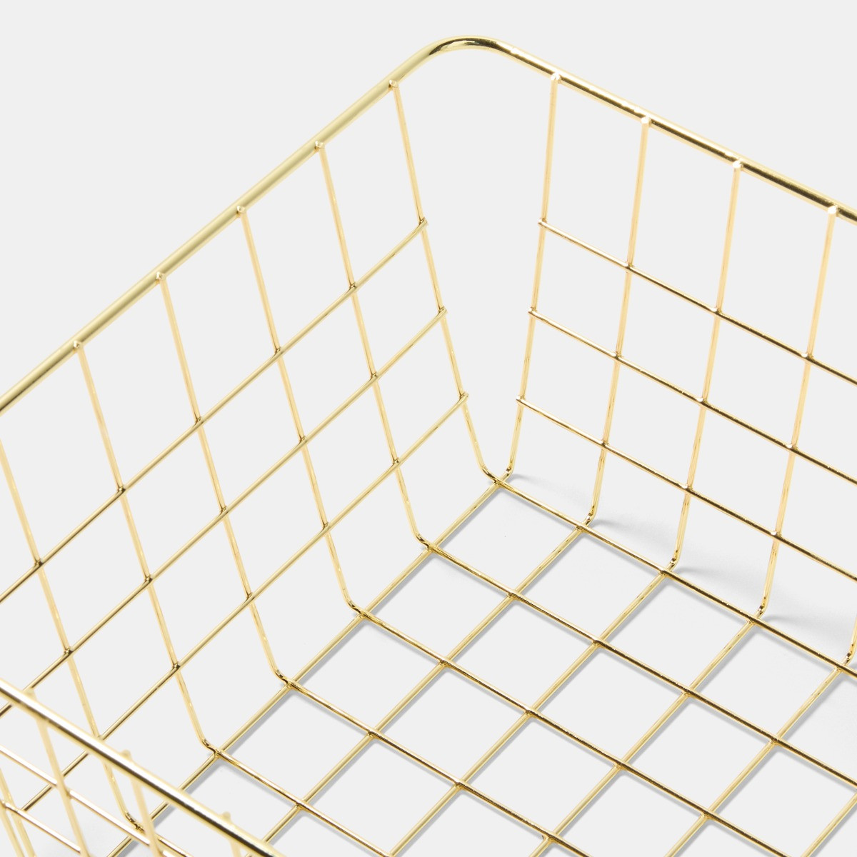 OHS Multipurpose Metal Wire Storage Basket, Gold - 2 Pack>