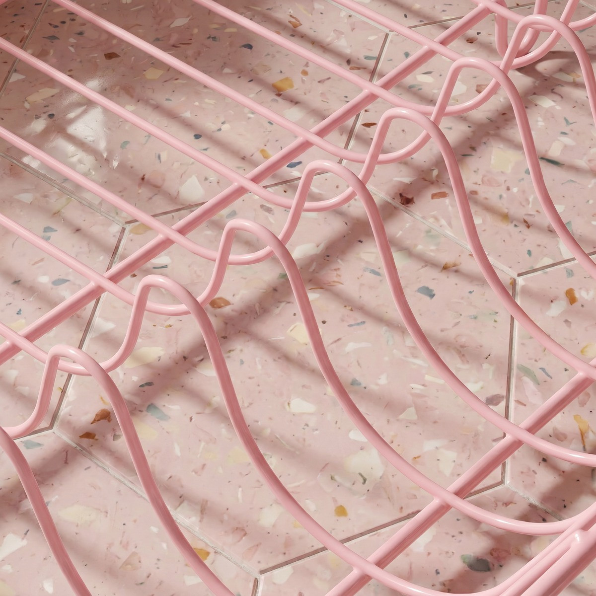 OHS Wire Dish Drainer Rack - Pink>