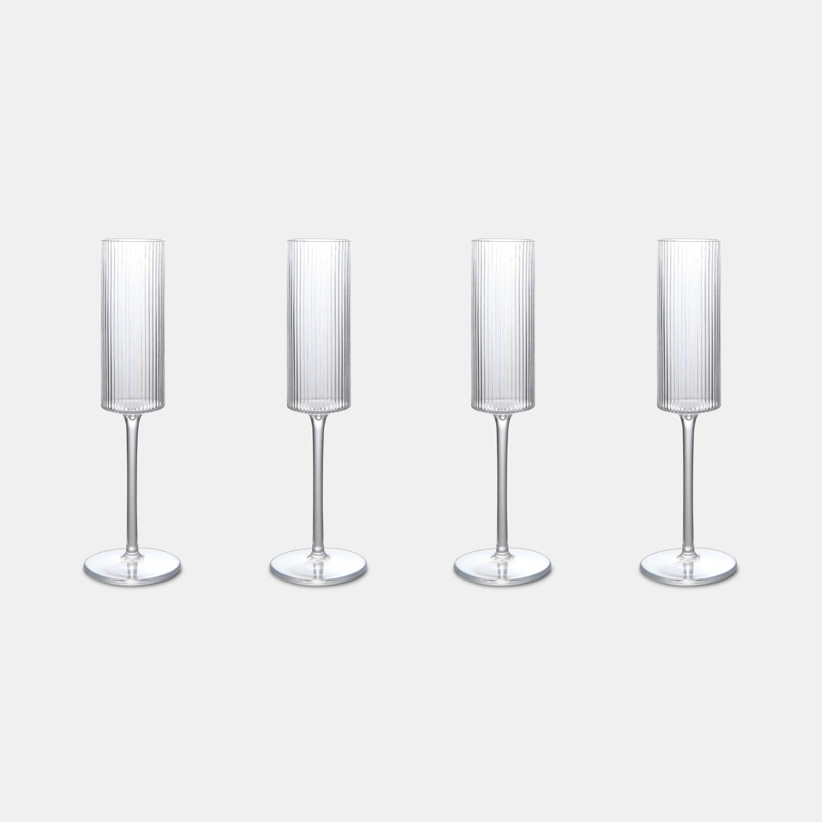 OHS Plastic Champagne Glasses, Clear - 4 Pack>