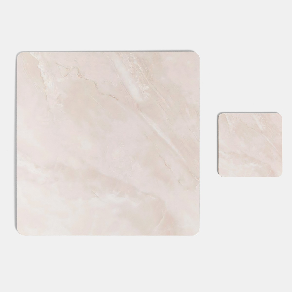 OHS 4 Pack Place Mat and Coaster Set Pack - Cream Marble>